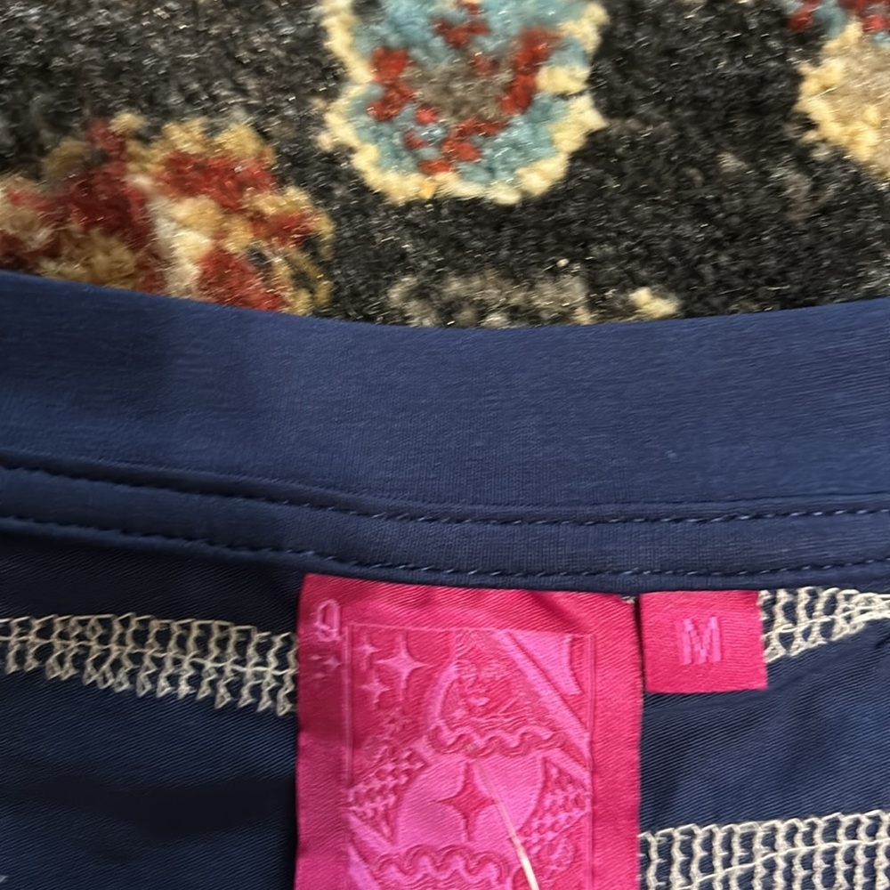 QUEEN OF SPARKLES Blue Zebra Sequin Short Sleeve Tee - Picture 5 of 8